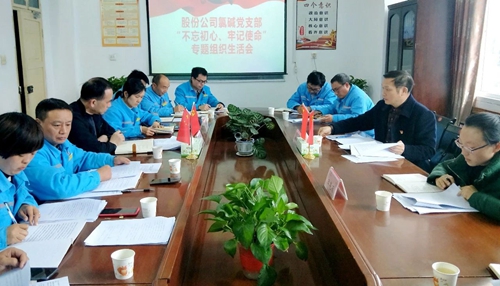 向宇飛列席指導(dǎo)股份公司氯堿黨支部“不忘初心、牢記使命”專題組織生活會