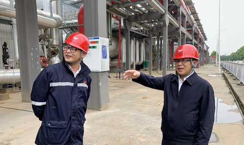 王大真到松滋肥業(yè)、楚星公司和宜化新材料現(xiàn)場(chǎng)辦公